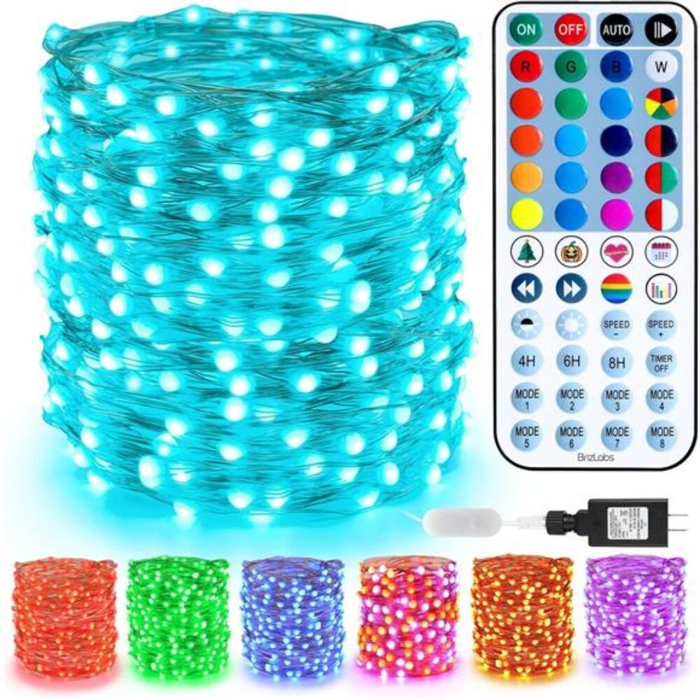 Christmas Fairy Lights 66ft 200 LED Color Changing Remote Indoor Outdoor Twinkle